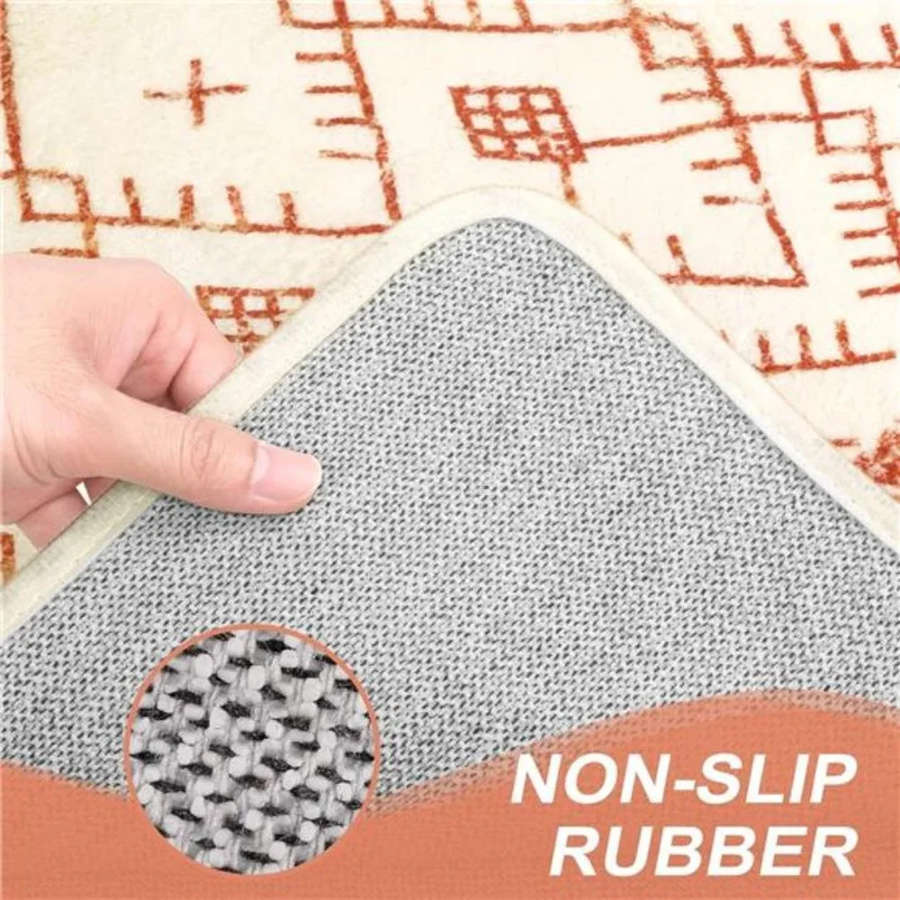 Bathroom Runner Rug 18x47 inch Long Boho Bath Mat Non-Slip Vintage Moroccan